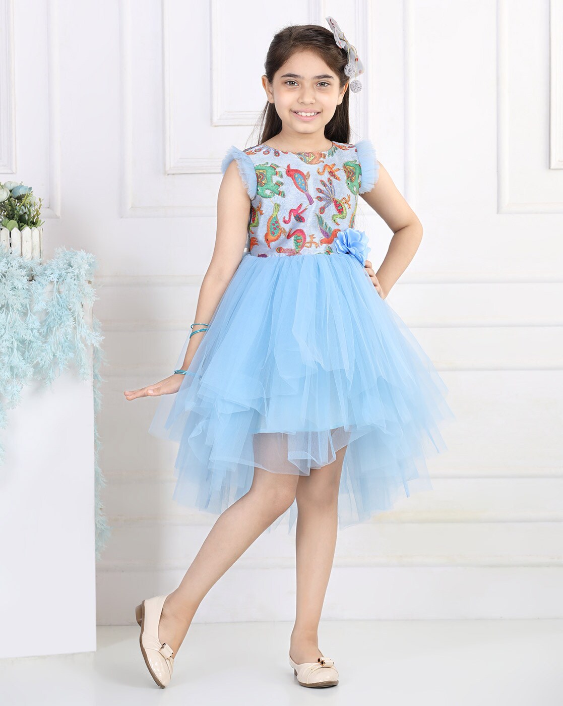 Buy Aarika Kids Blue Solid Dress for Girls Clothing Online @ Tata CLiQ