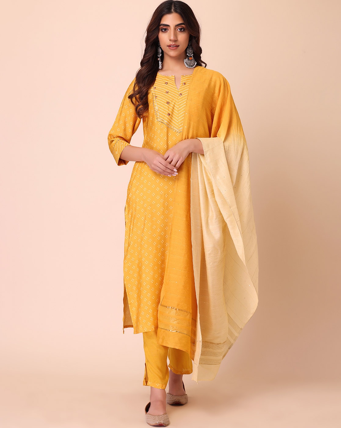 Buy Yellow Kurtas & Kurtis for Women by Indya Online | Ajio.com