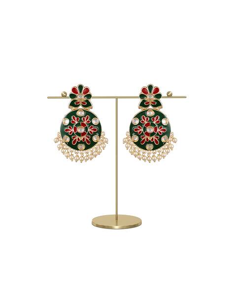 Lookteen Kundan-Studded Dangler Earrings