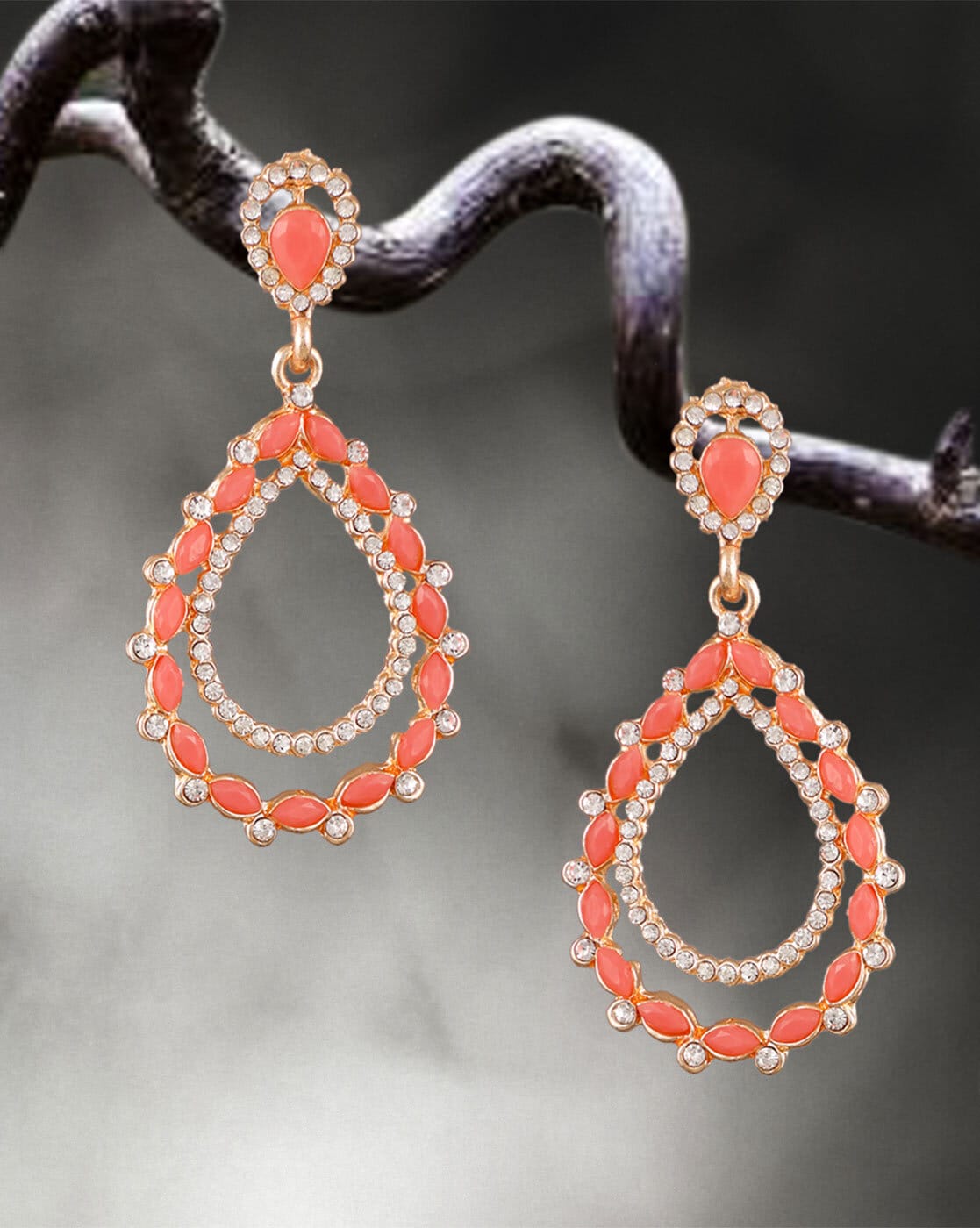 Buy Orange Earrings for Women by JewelMaze Online | Ajio.com