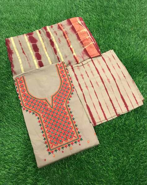 Dyed/Washed Unstitched Dress Material Price in India