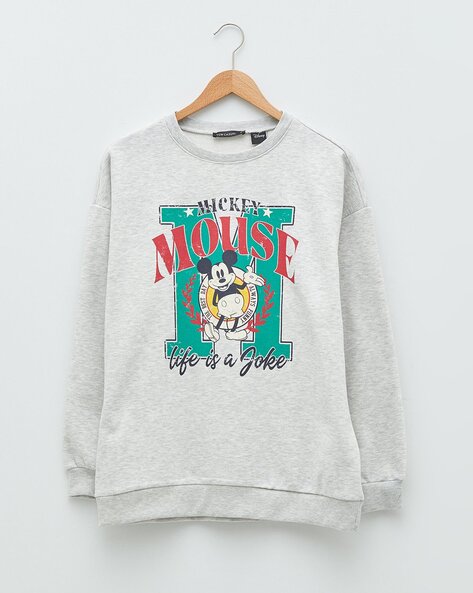 Sweatshirt with Printed Design - Gray melange/Mickey Mouse