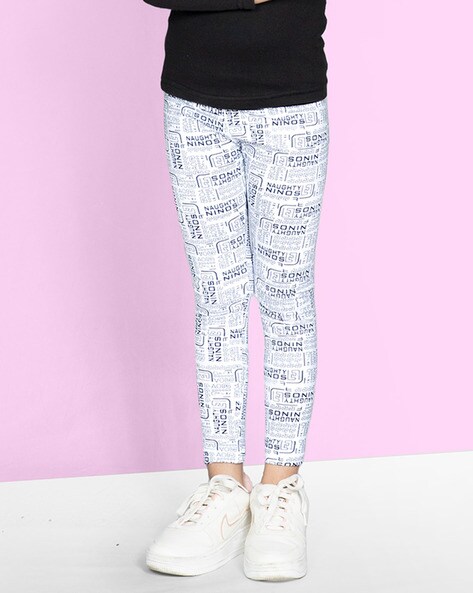 Typographic Print Full-Length Leggings