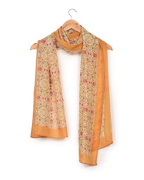 Floral Print Silk Stole Price in India