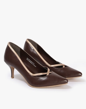 Dark brown shop kitten heel shoes