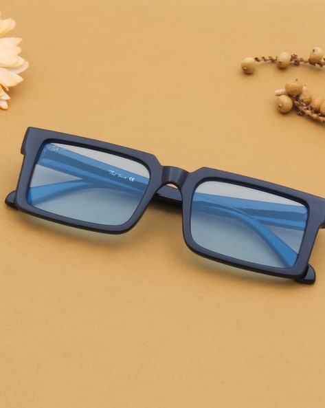 TS-98047S-BLU UV-Protected Rectangular Sunglasses
