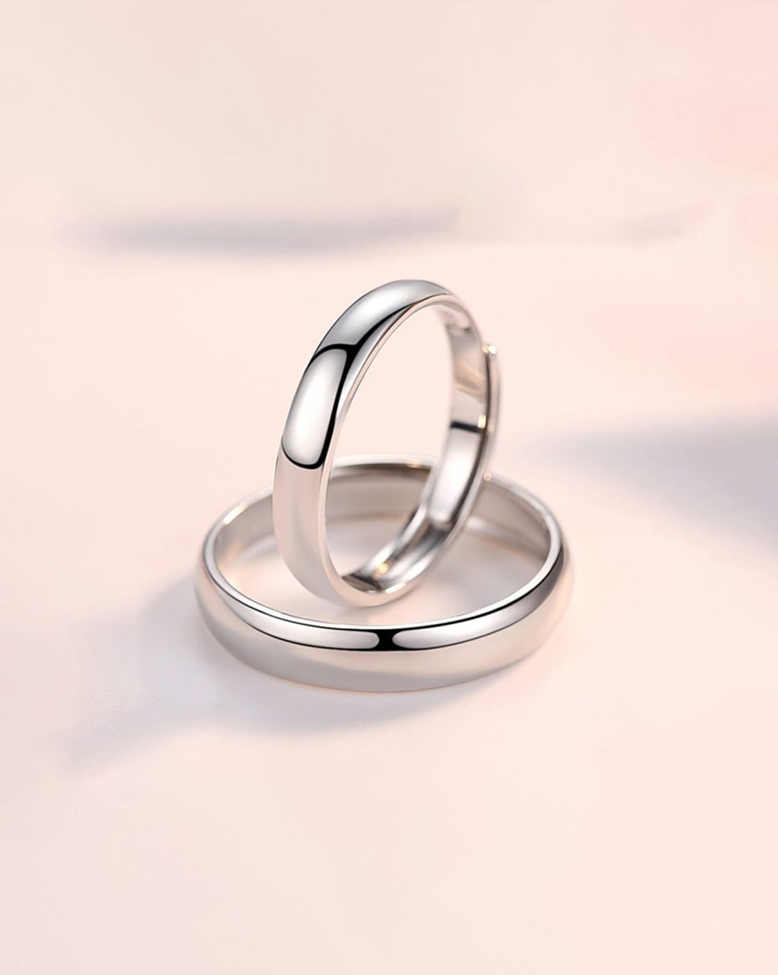 Simple Platinum Couple Rings with Curvilinear Groove JL PT 569