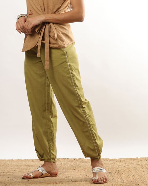 Women Pants with Semi-Elasticated Waist Price in India