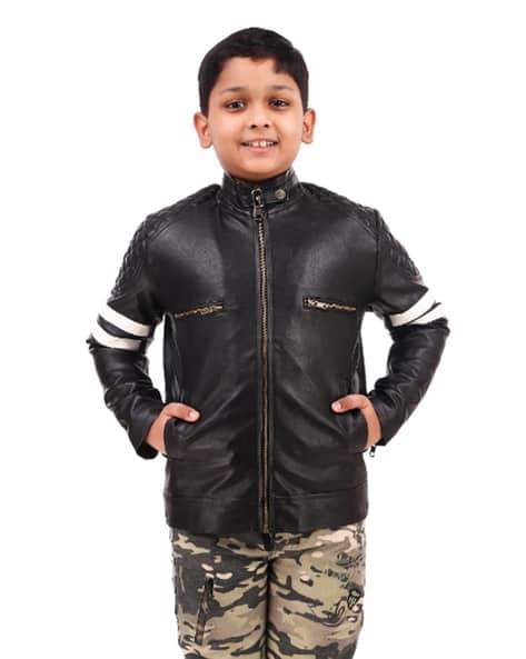 Buy Black Jackets Coats for Boys by LEATHER RETAIL Online