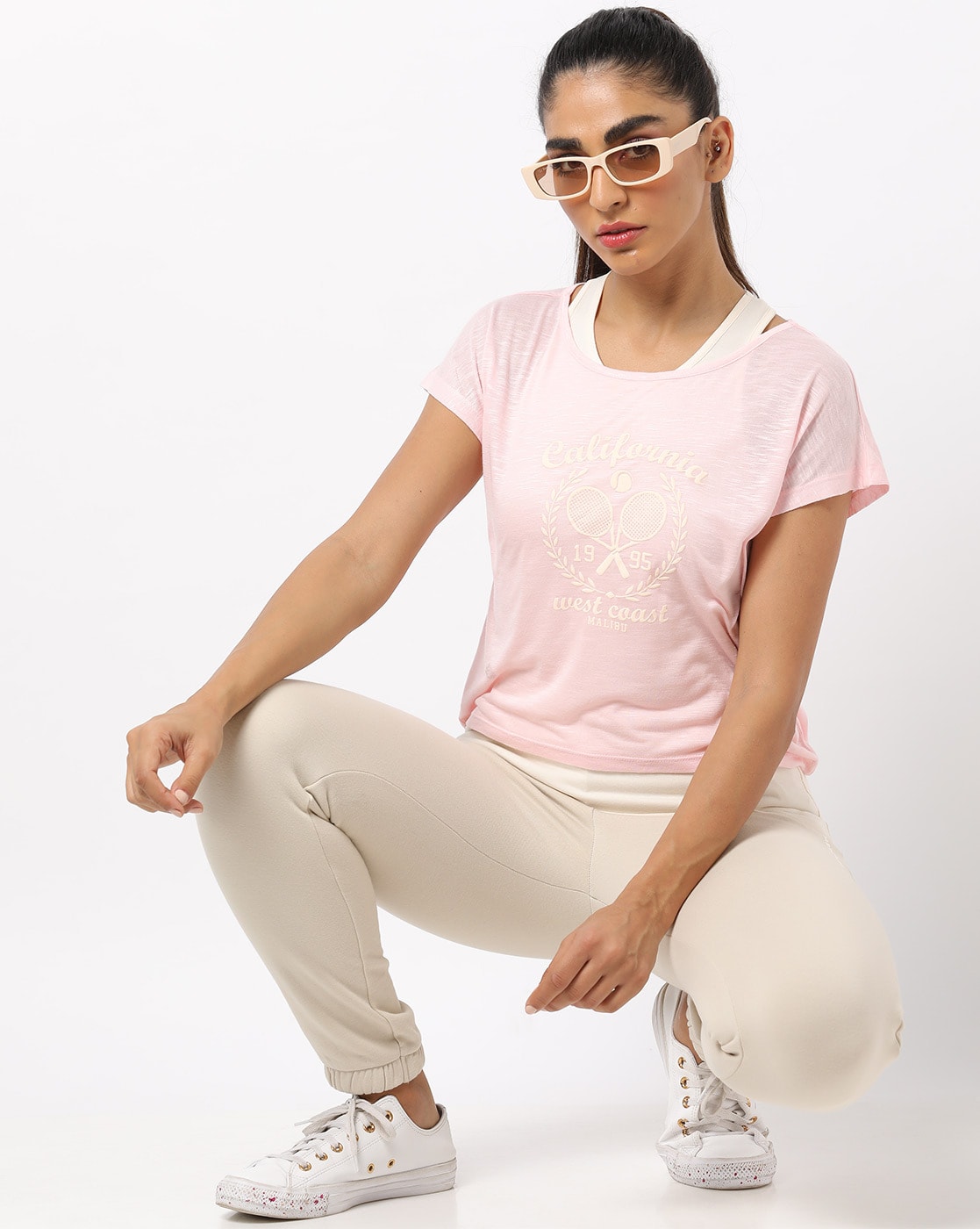 TOP Model TOP MODEL - T-shirt con stampa - light pink/bianco