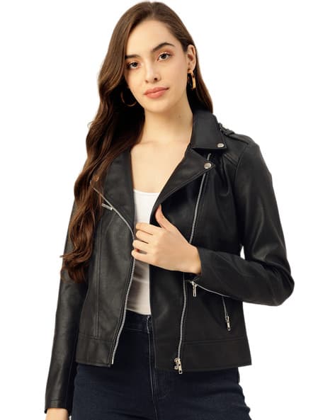 Buy Black Jackets Coats for Women by LEATHER RETAIL Online
