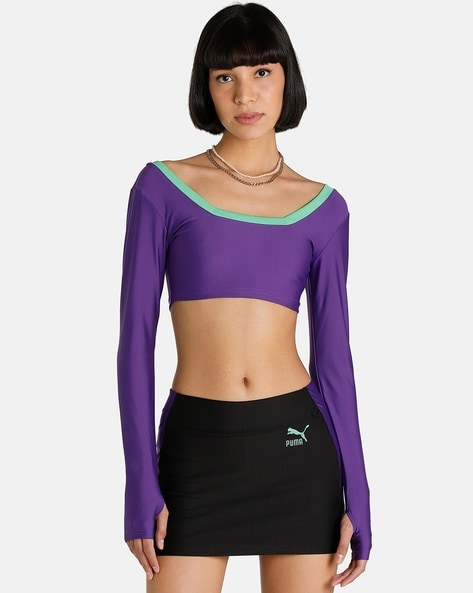 Puma purple crop top sale