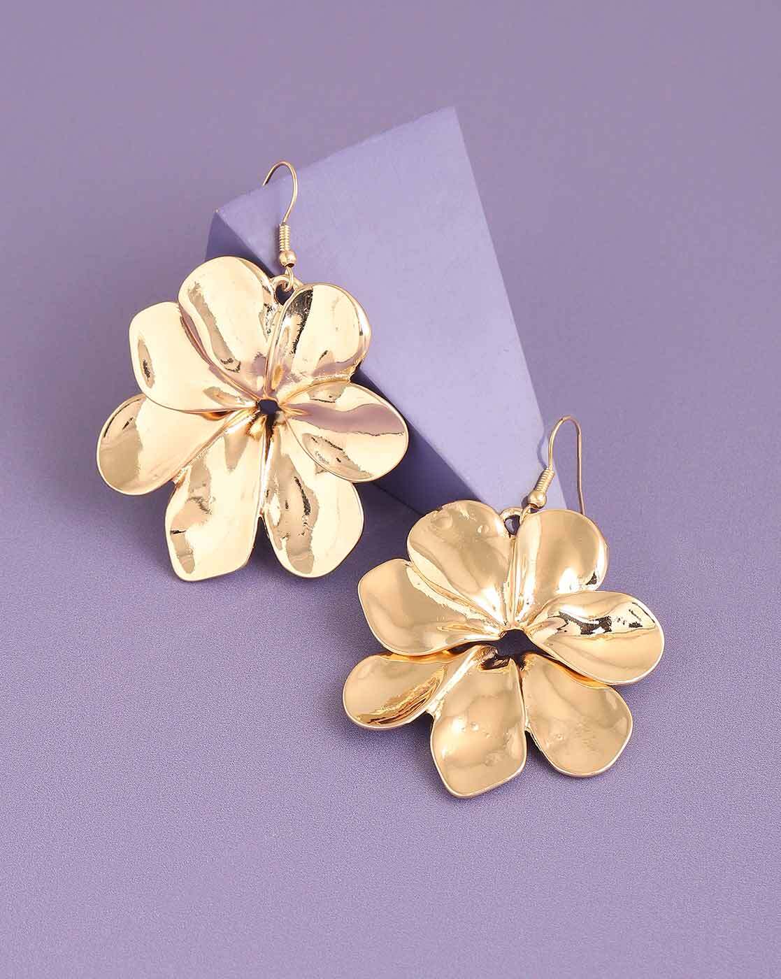 Amazon.com: Solid 14K Yellow Gold Rose Flower Stud Earrings Handcrafted  style 3/8 inch with Post and Friction Back | 2.0g: Clothing, Shoes & Jewelry