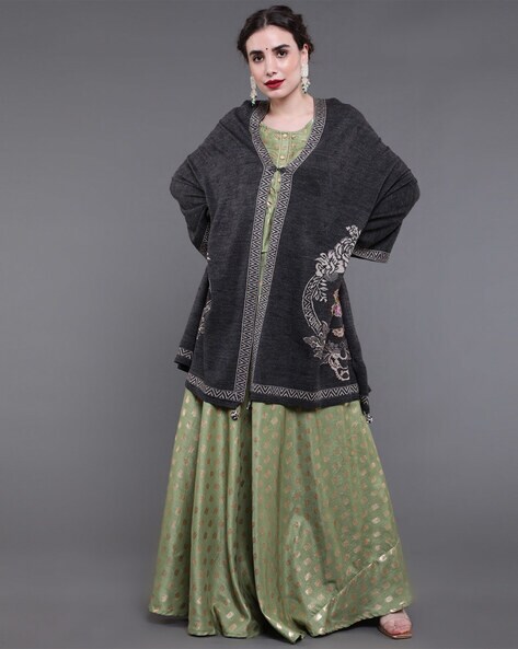 Floral Pattern Woolen Shawl Price in India
