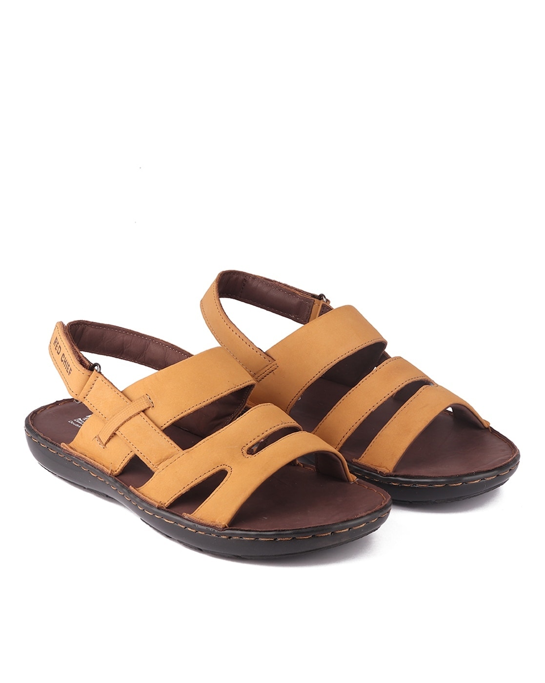 Buy Red Chief Black Casual Textured Strappy Sandals With Velcro Closure For  Men online