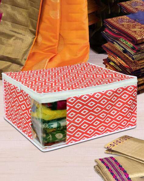 1 Maroon Non Woven Saree Cover Storage Bags for Clothes