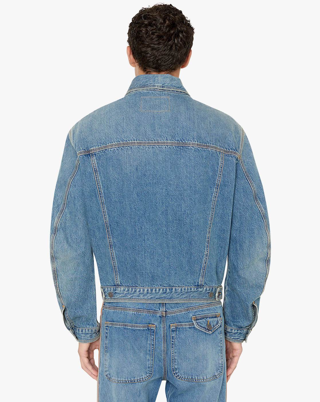 D-BAS Regular Fit Washed Denim Jacket