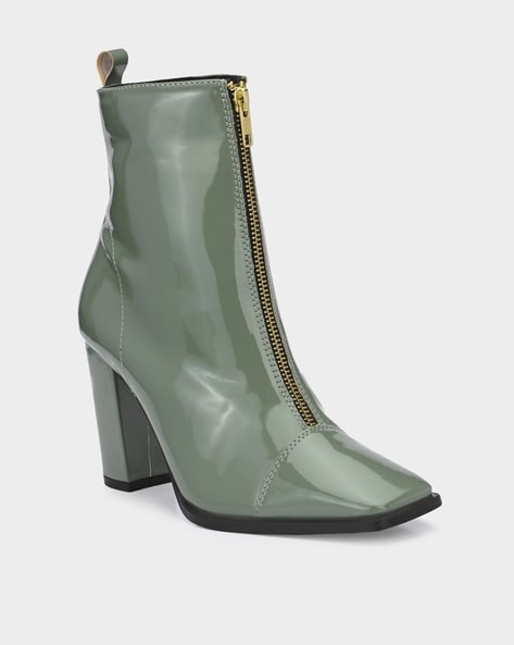 Deep Green Lace Up High Heel Boots | Lace up high heels, High heel boots  ankle, Heels