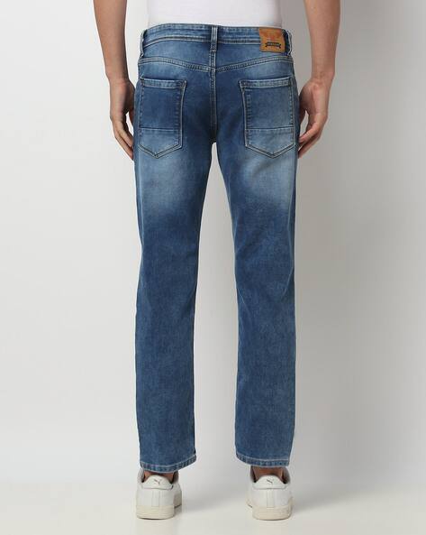 Mid-Wash Slim Fit Jeans