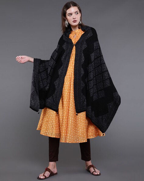 Checked Pattern Woolen Shawl Price in India