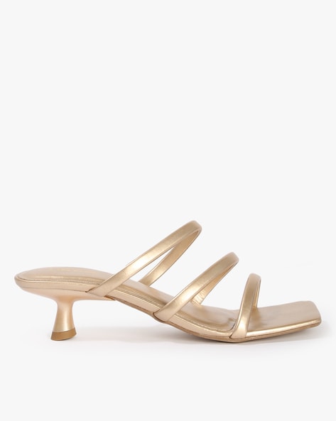 Buy Light Gold Heeled Sandals for Women by Melange by Lifestyle Online |  Ajio.com