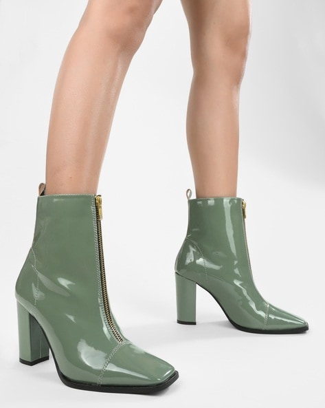 Green bow boots! | Heels, High heel boots, Boots
