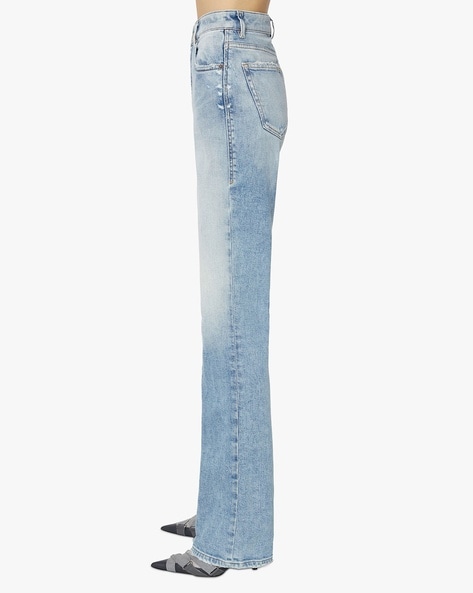 Buy DIESEL D-ESCRIPTION Flare Fit High Waist Washed Non-Stretch Sustainable  Collection Jeans, Blue Color Women