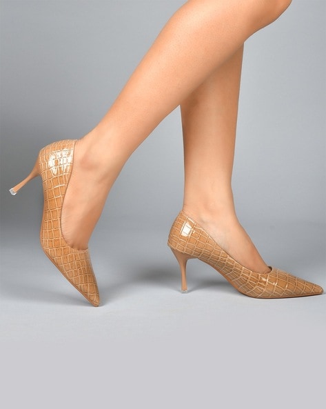 Croc embossed hot sale heels