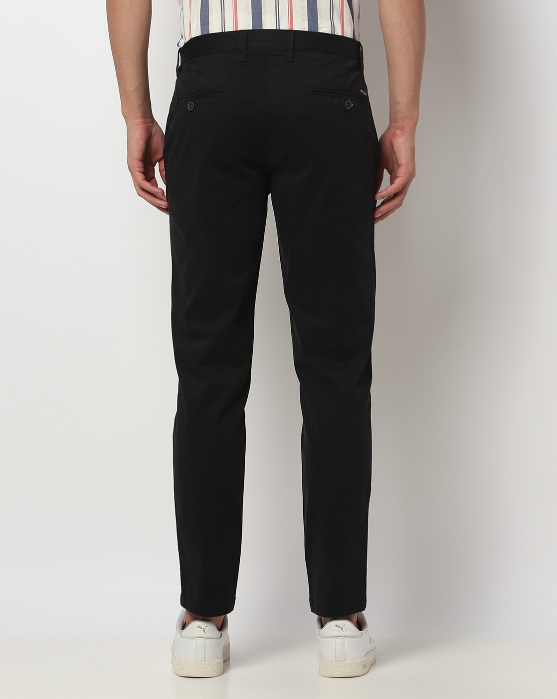 Buy Black Mid Rise Striped Trousers for Men Online at SELECTED HOMME  |129410902