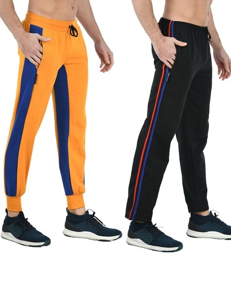 New Mens Stylish Slim Fit Lower Track pant with Orange Strips