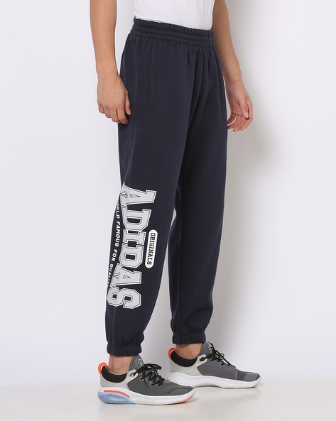 Adidas large best sale logo joggers