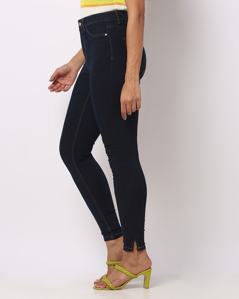 JDY by ONLY Black High Rise Skinny Fit Jeggings|275298001-Black