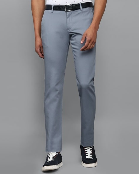 Buy Men Blue Slim Fit Solid Casual Trousers Online  754900  Allen Solly