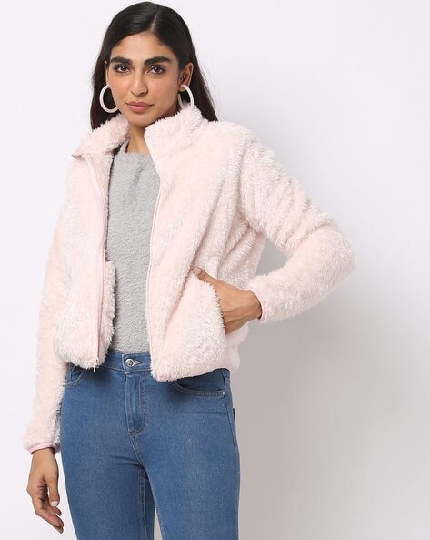 Pink sherpa 2024 jacket women's