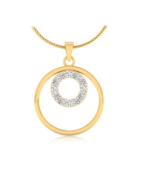 Yellow Gold And White Gold Circle Necklace Diamond Interlocking