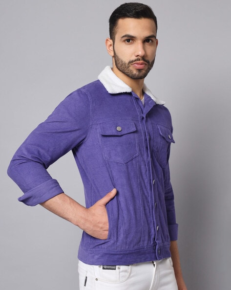 Purple on sale trucker jacket