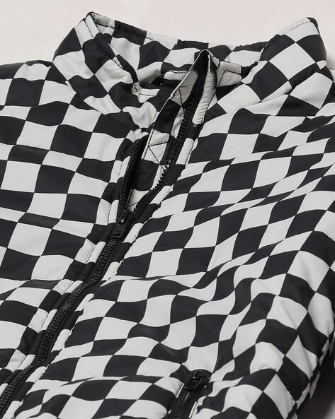 Buy online Mandarin Neck Checkered Jacket from jackets and blazers and  coats for Women by Campus Sutra for ₹1449 at 42% off | 2024 Limeroad.com