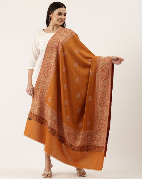 Paisley Shawl with Frayed Hem Price in India