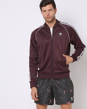 Adidas maroon 2025 bomber jacket