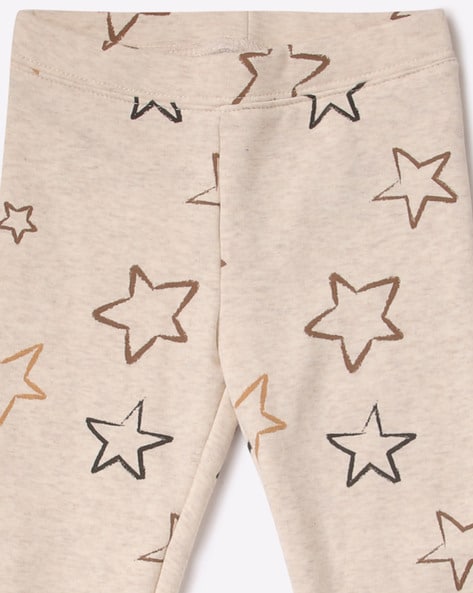 Star Print Leggings with Elasticated Waist