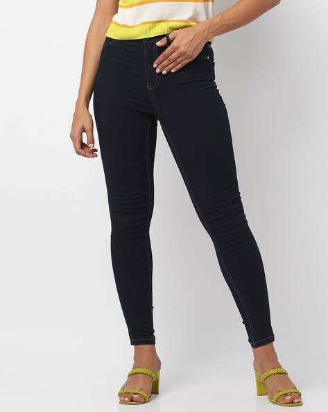 JDY BY ONLY High-Rise Skinny Fit Solid Clean Jeans