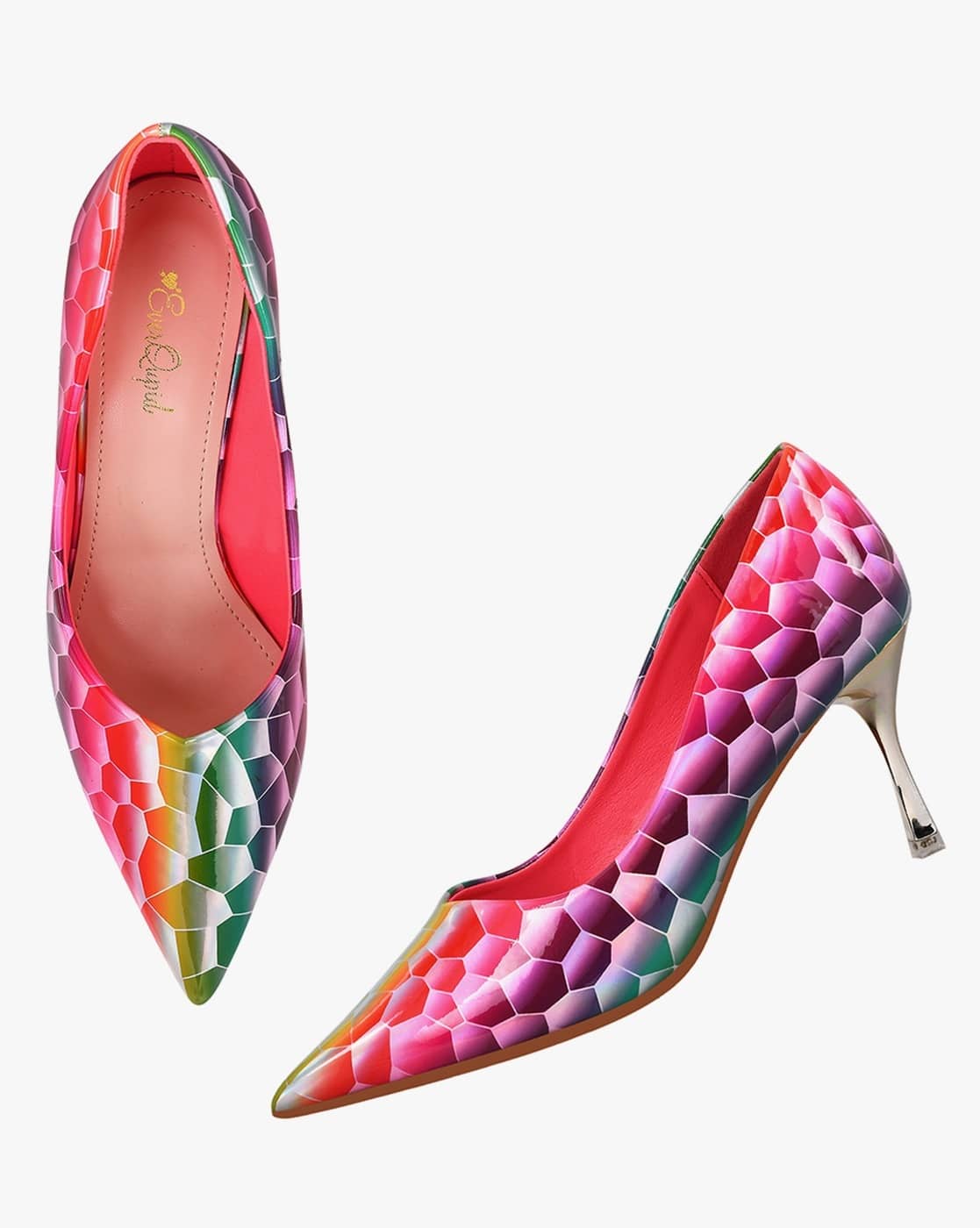 Buy Multicolored Heeled Shoes for Women by Everqupid Online