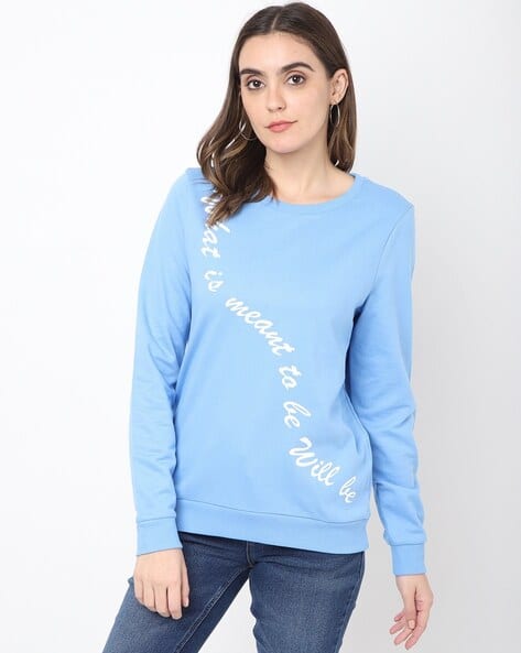 ISCENERY BY VERO MODA Typographic Print Crew-Neck Sweatshirt