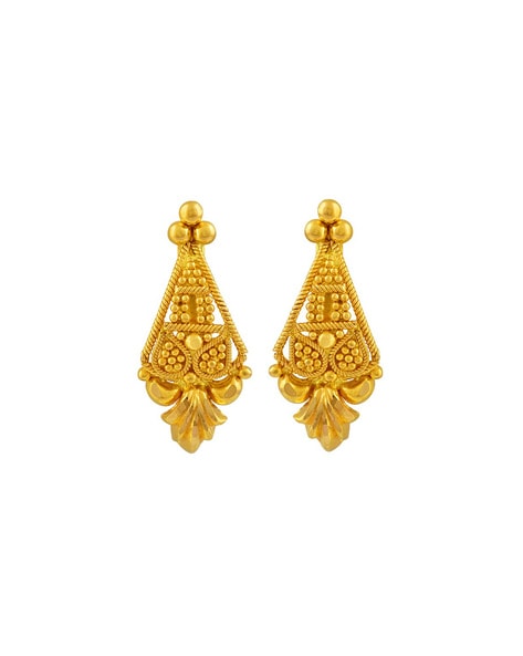 Floral Intertwine Gold Drop Earrings