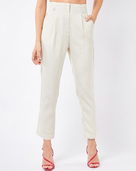 Buy Magre Beige Back Slit Trousers online