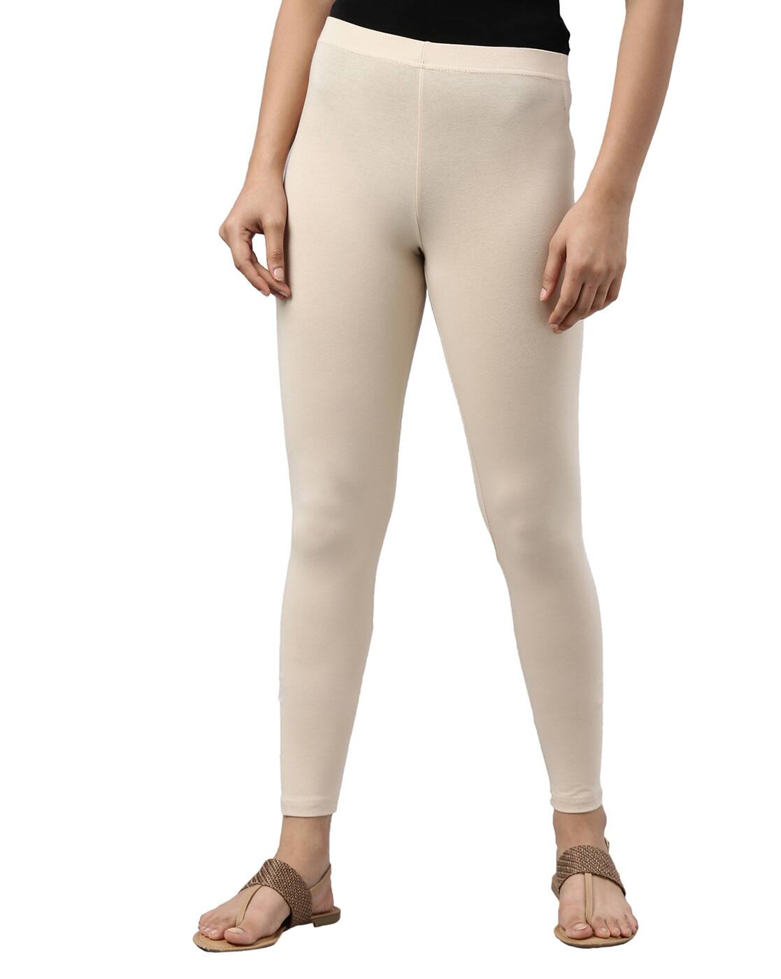 Buy Beige Leggings for Women by Go Colors Online | Ajio.com