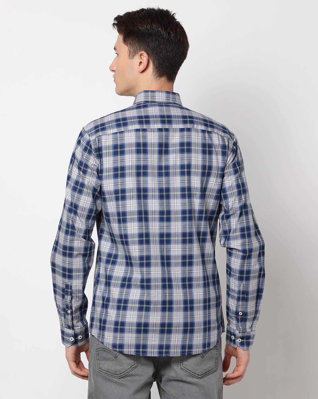 Buy Plaid: Black, Blue and Red Men Relaxed Shirts Online