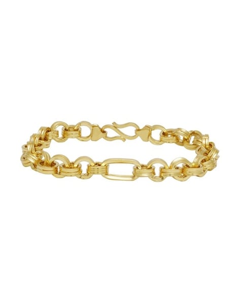 Men's Solid Figaro Chain Bracelet 14K Yellow Gold 8.0mm 8