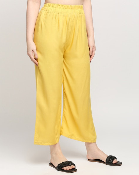 Buy Online Yellow Cotton Palazzo for Women  Girls at Best Prices in Biba  IndiaCOUNTRY15619SS20YEL