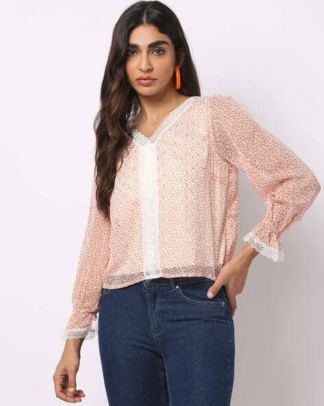 JDY BY ONLY Animal Print V-Neck Top